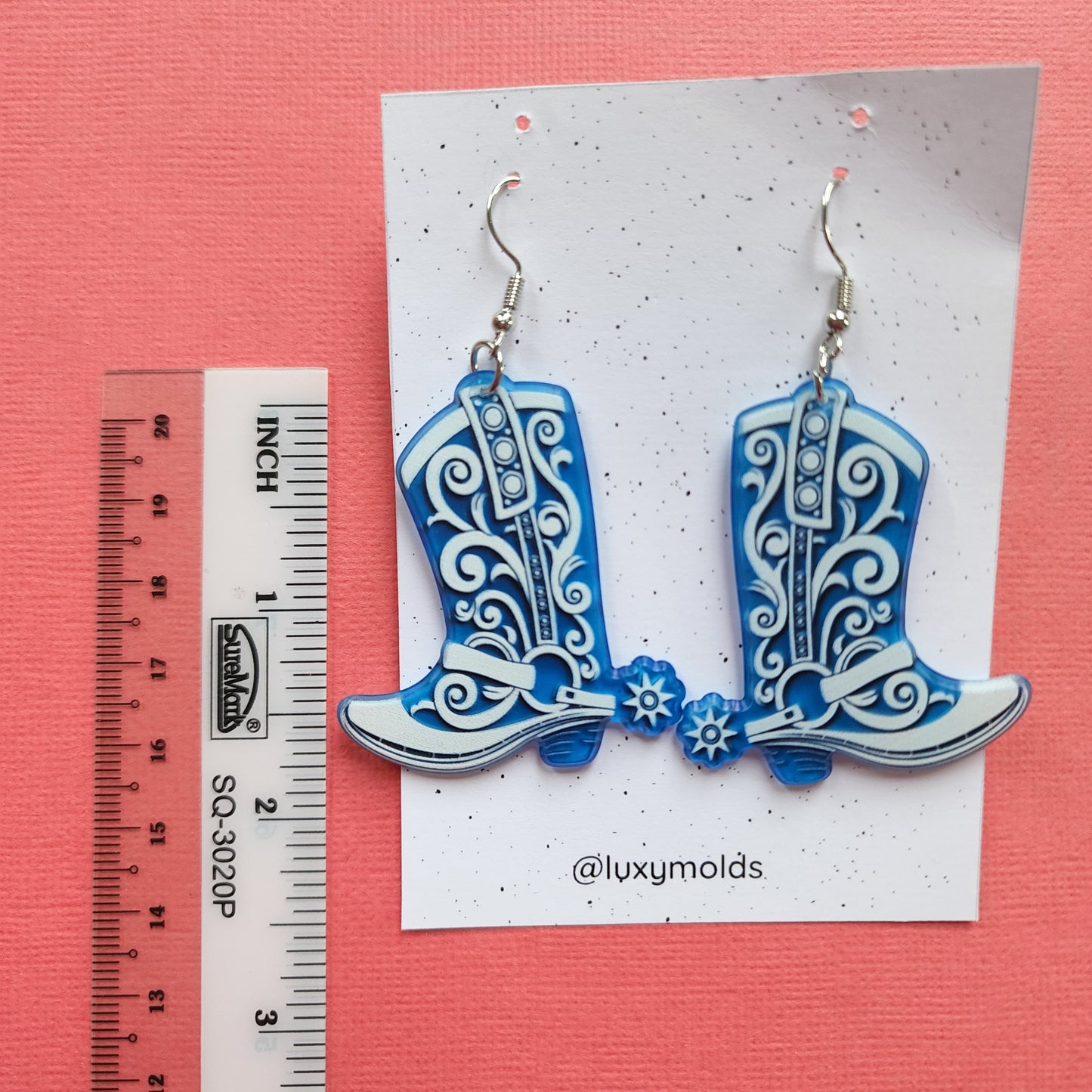 Silicone earrings mold / Silicone epoxy mold / Silicone UV resin molds / Cowboy boots earrings silicone jewelry mold