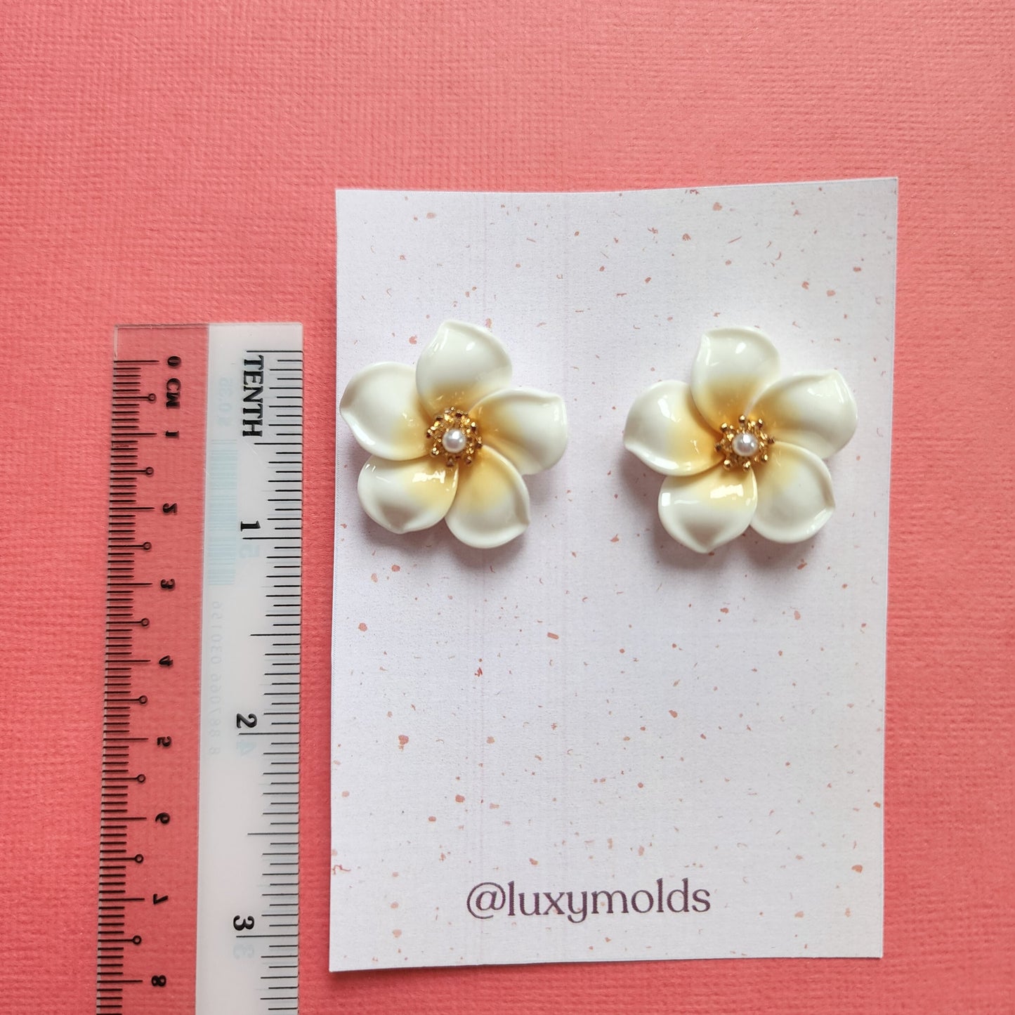 Silicone earrings mold / Silicone epoxy mold / Silicone UV resin molds / Flower Plumeria stud earrings silicone jewelry mold