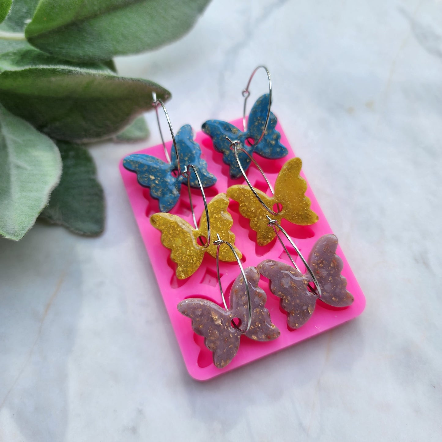 Silicone earrings mold / Silicone epoxy mold / Silicone earring moulds / Silicone UV resin molds / Butterfly earring silicone jewelry mold