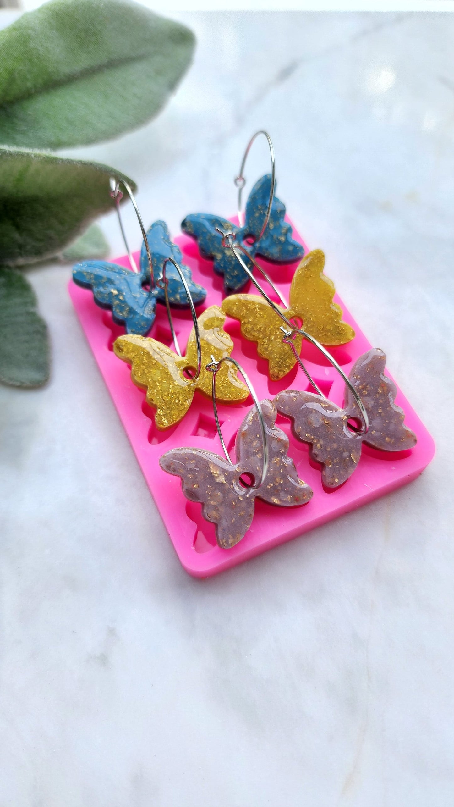 Silicone earrings mold / Silicone epoxy mold / Silicone earring moulds / Silicone UV resin molds / Butterfly earring silicone jewelry mold