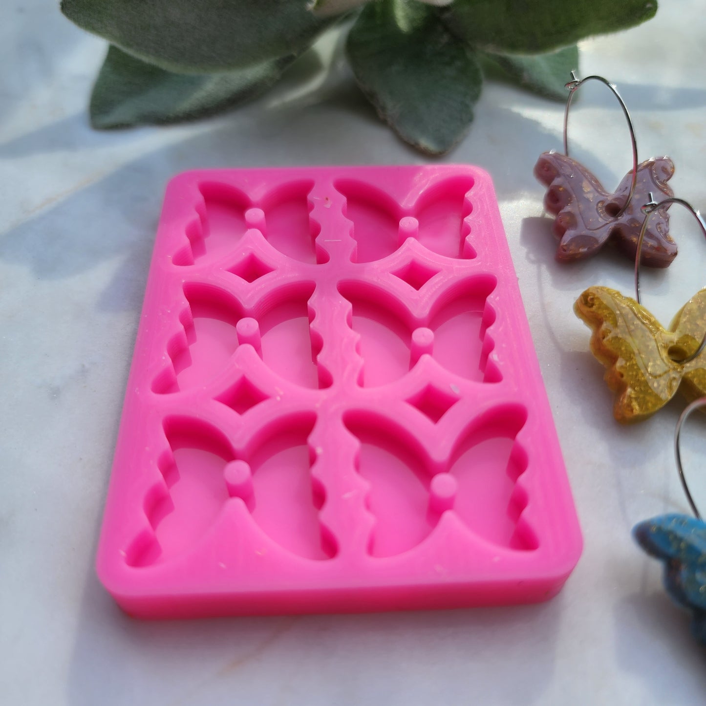 Silicone earrings mold / Silicone epoxy mold / Silicone earring moulds / Silicone UV resin molds / Butterfly earring silicone jewelry mold