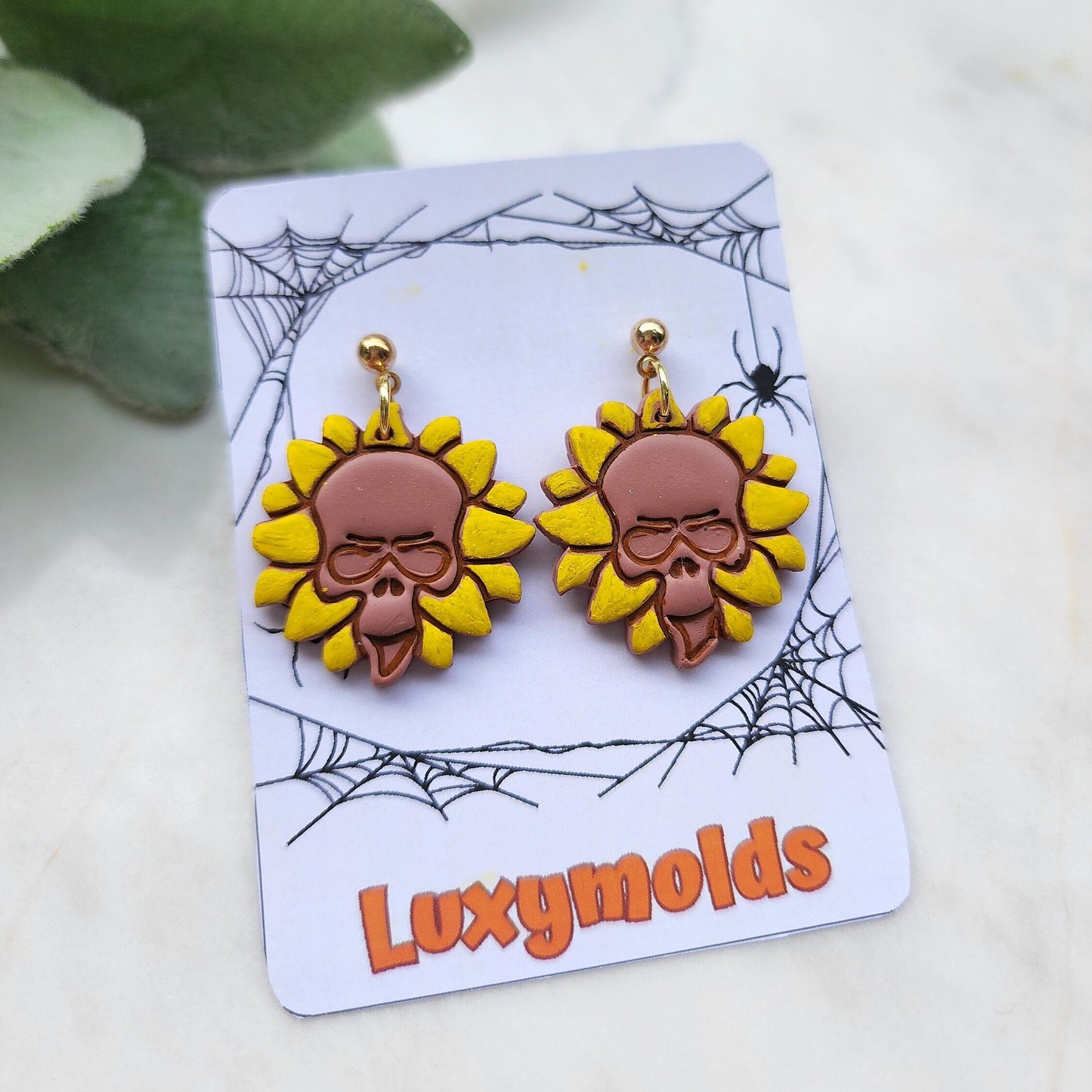 Halloween Polymer Clay cutters Stud earring clay cutters Earrings molds Polymer clay tool Skull sunflower sharp cutter stamp