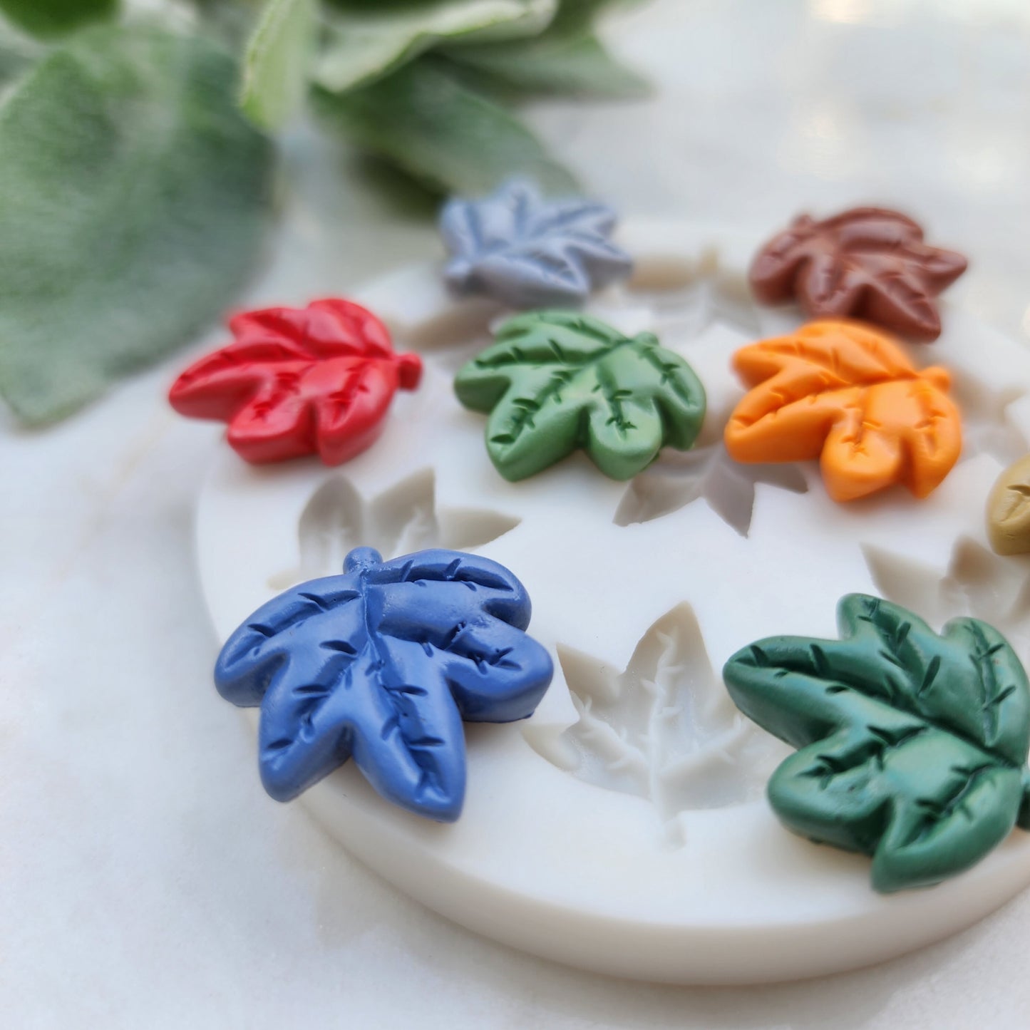 Polymer clay mold Silicone stud earrings mold "Maple leaves" Botanic mold for resin and polymer clay Polymer clay tool Clay cutter
