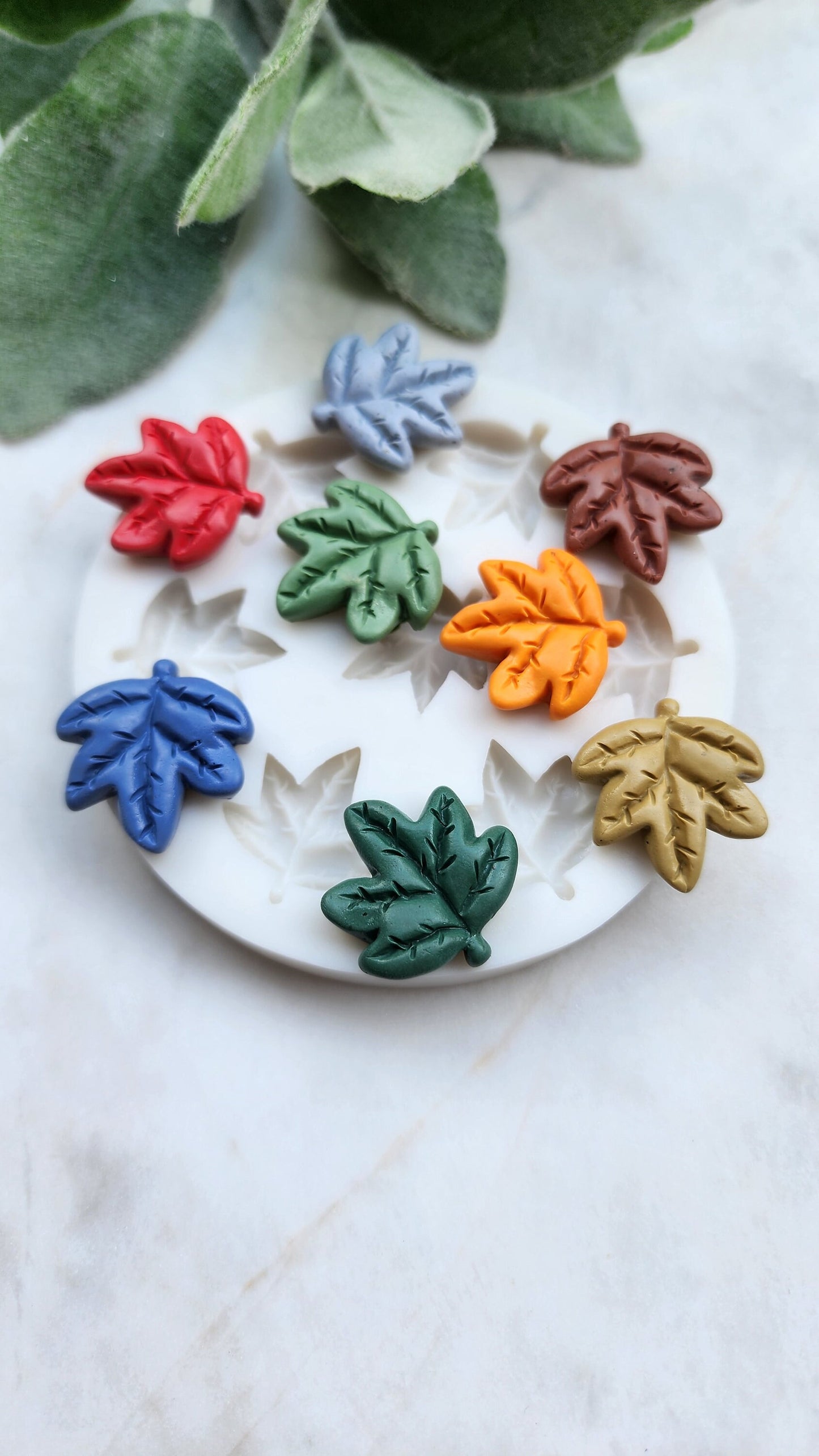 Polymer clay mold Silicone stud earrings mold "Maple leaves" Botanic mold for resin and polymer clay Polymer clay tool Clay cutter