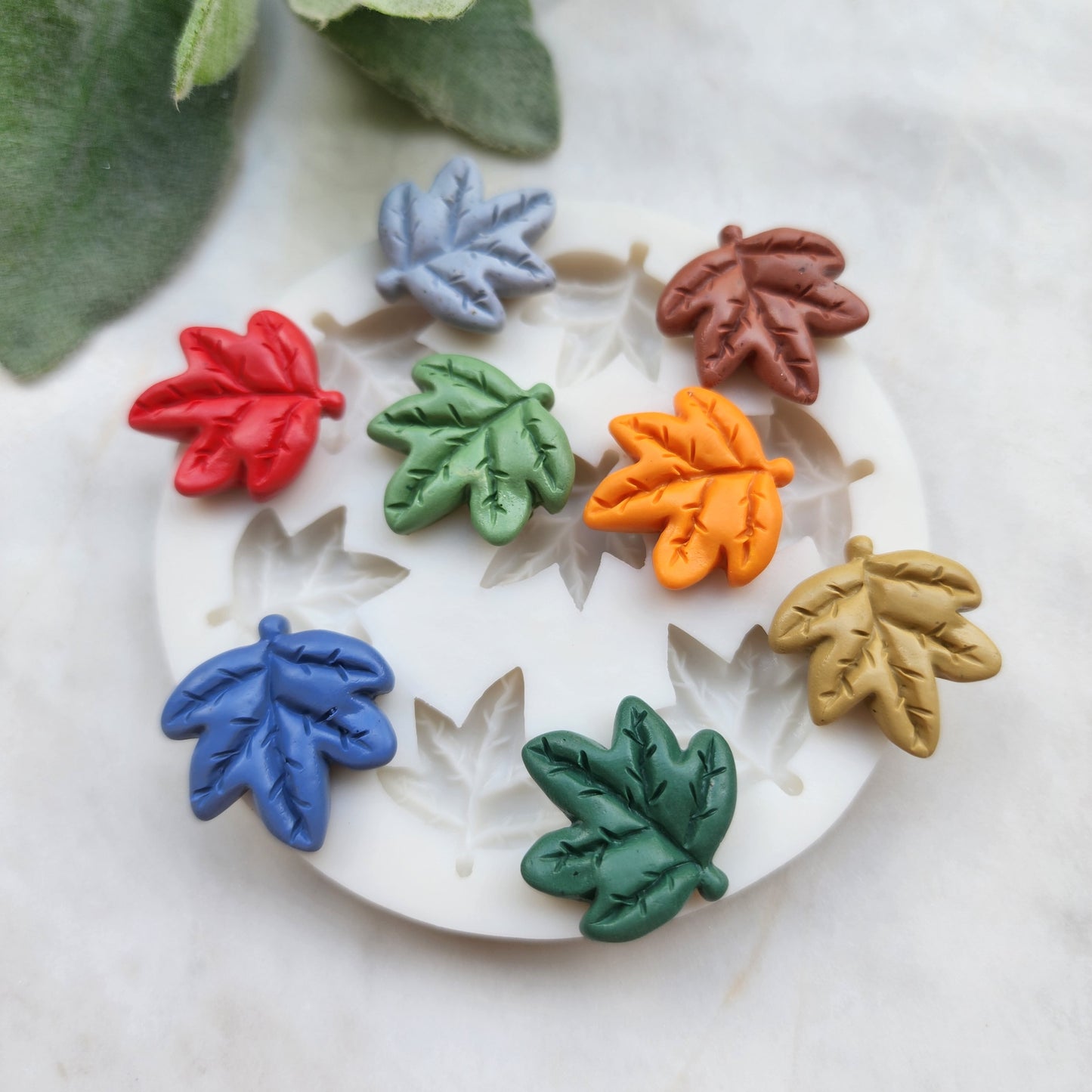 Polymer clay mold Silicone stud earrings mold "Maple leaves" Botanic mold for resin and polymer clay Polymer clay tool Clay cutter