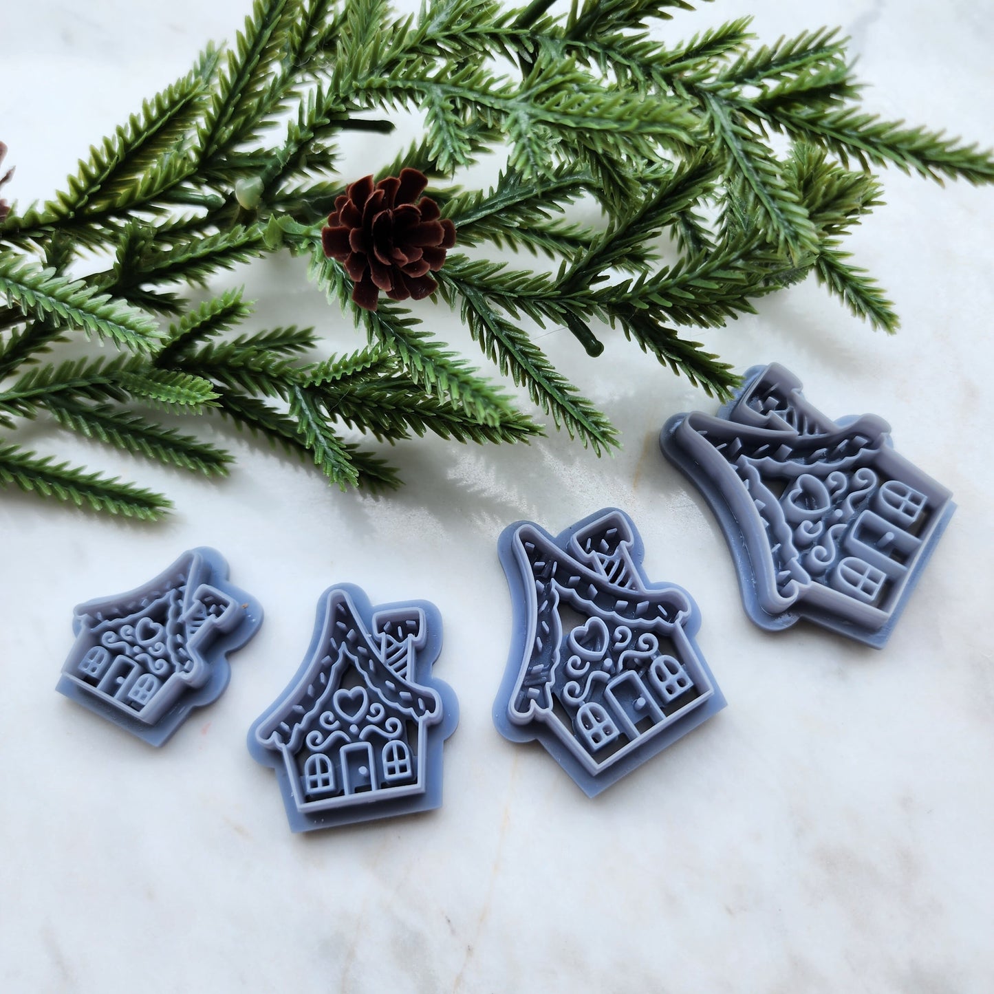 Christmas Polymer Clay cutters Gnome house Earrings molds Polymer clay tool sharp cutter stamp Jewelry stud earrings cutters