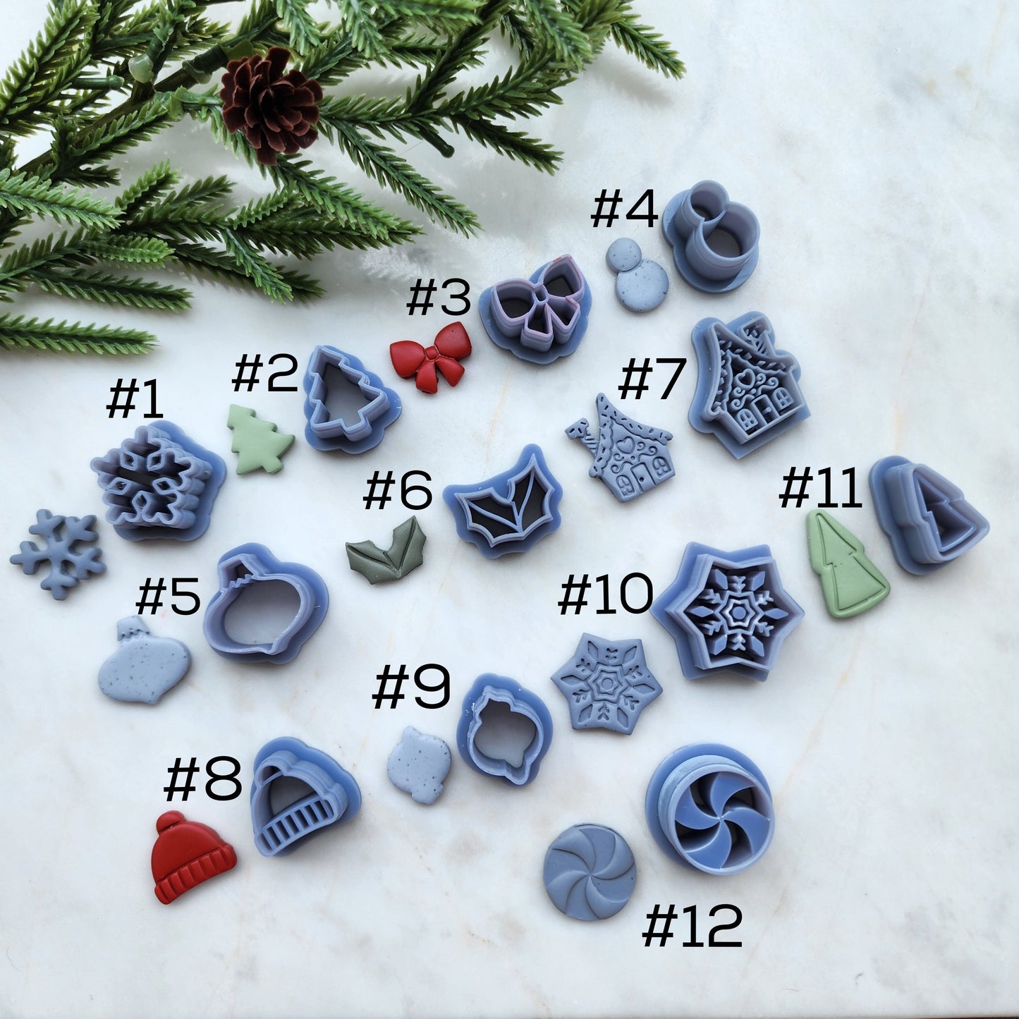 Christmas Polymer Clay cutters Mini cutters Earrings molds Polymer clay tool sharp cutter stamp Jewelry stud earrings cutters