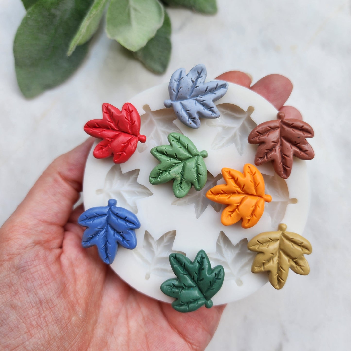 Polymer clay mold Silicone stud earrings mold "Maple leaves" Botanic mold for resin and polymer clay Polymer clay tool Clay cutter