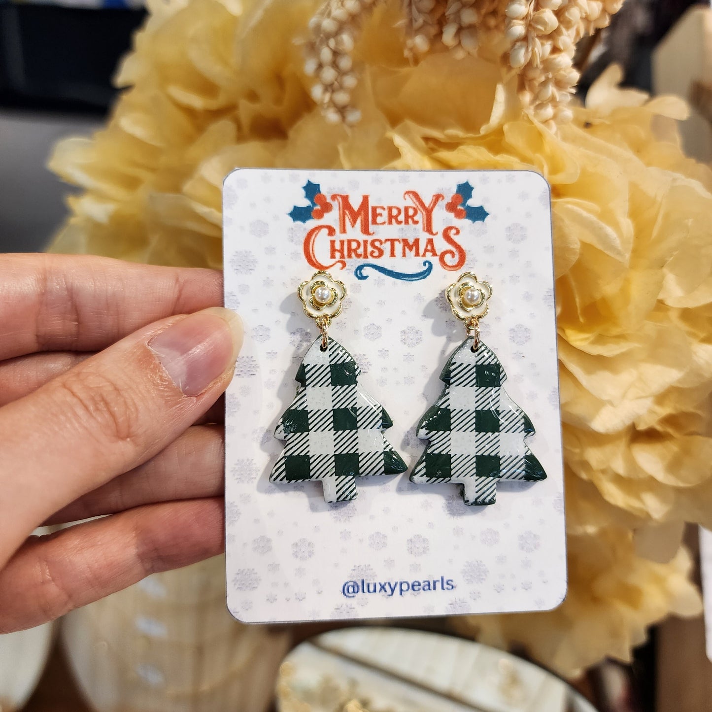 Christmas earrings Clay jewelry Polymer clay earrings Christmas gift Resin earrings Christmas tree earrings