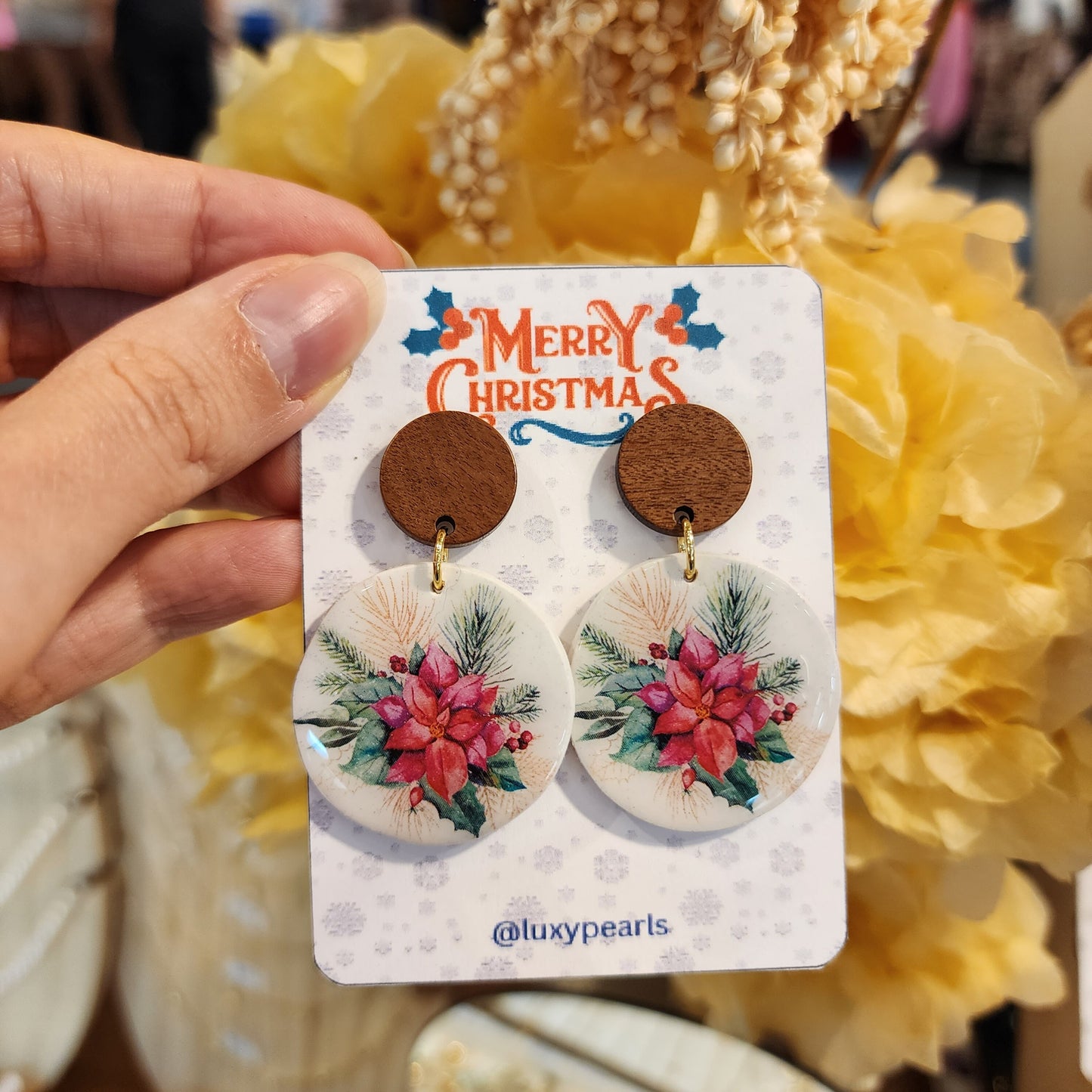 Christmas earrings Clay jewelry Polymer clay earrings Christmas gift Resin earrings Christmas tree earrings