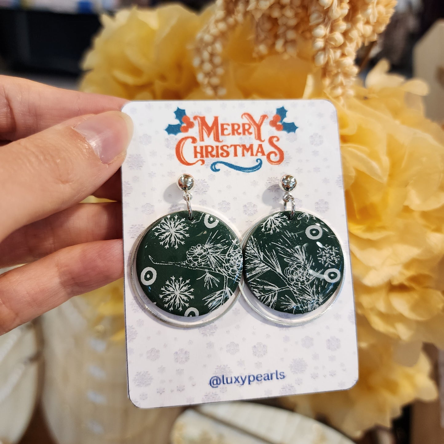 Christmas earrings Clay jewelry Polymer clay earrings Christmas gift Resin earrings Christmas tree earrings