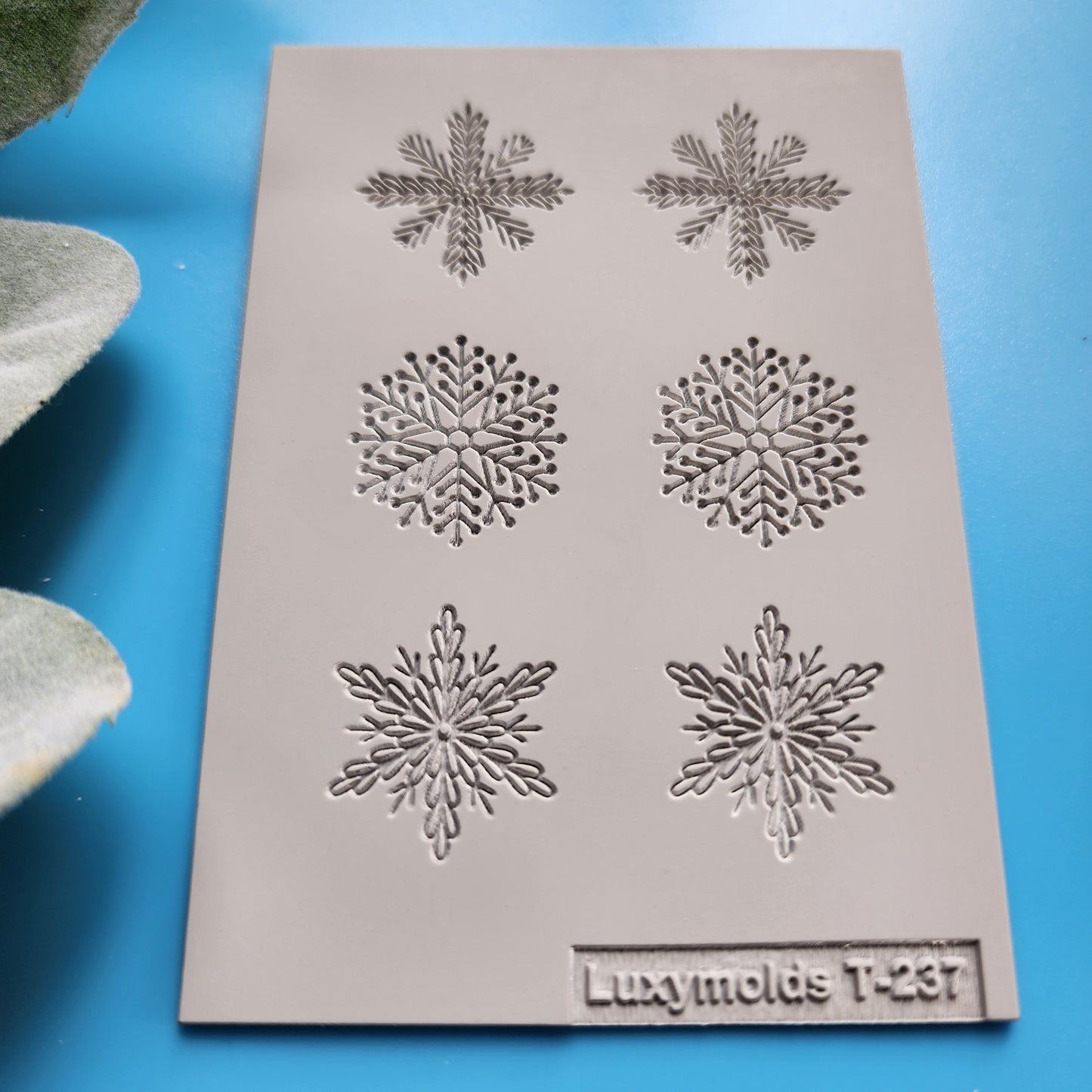 Polymer clay Texture tile Texture mat Clay stamp Polymer clay texture stencils "Winter holiday Snowflake Christmas" T-237