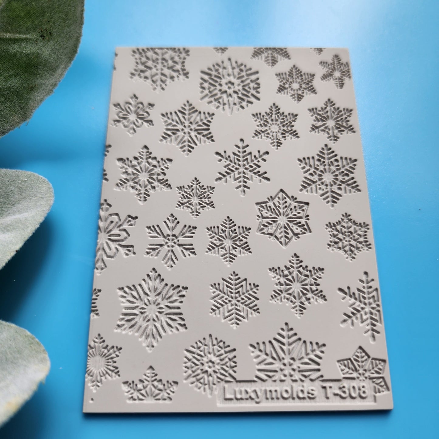 Polymer clay Texture tile Texture mat Clay stamp Polymer clay texture stencils "Winter holiday Snowflake Christmas" T-308
