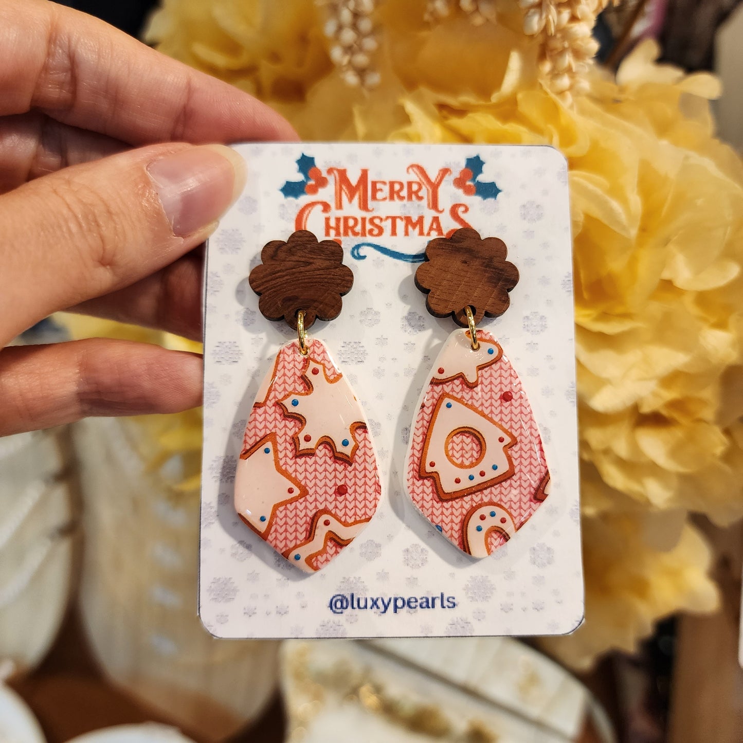 Christmas earrings Clay jewelry Polymer clay earrings Christmas gift Resin earrings Christmas tree earrings