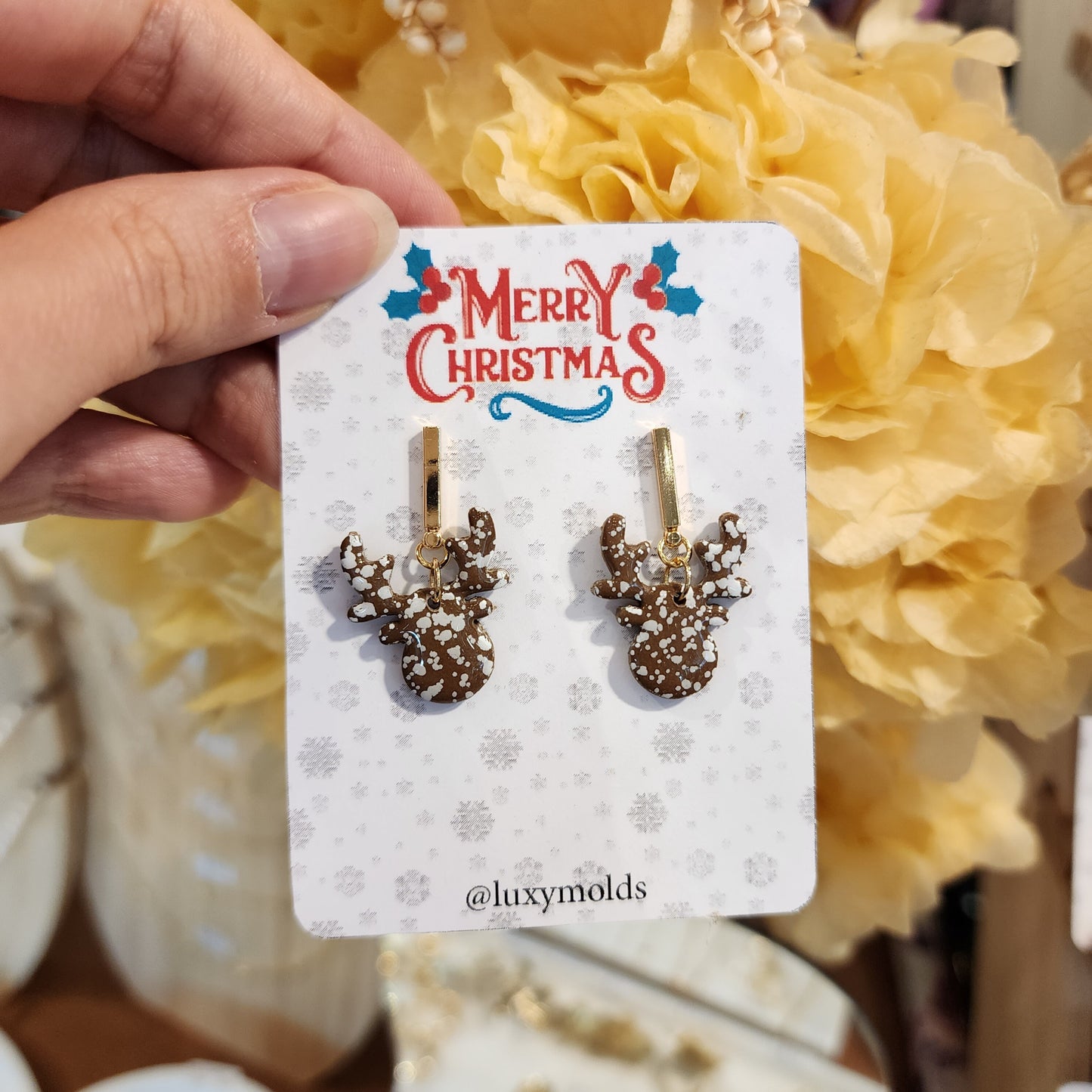 Christmas earrings Clay jewelry Polymer clay earrings Christmas gift Resin earrings Christmas tree earrings