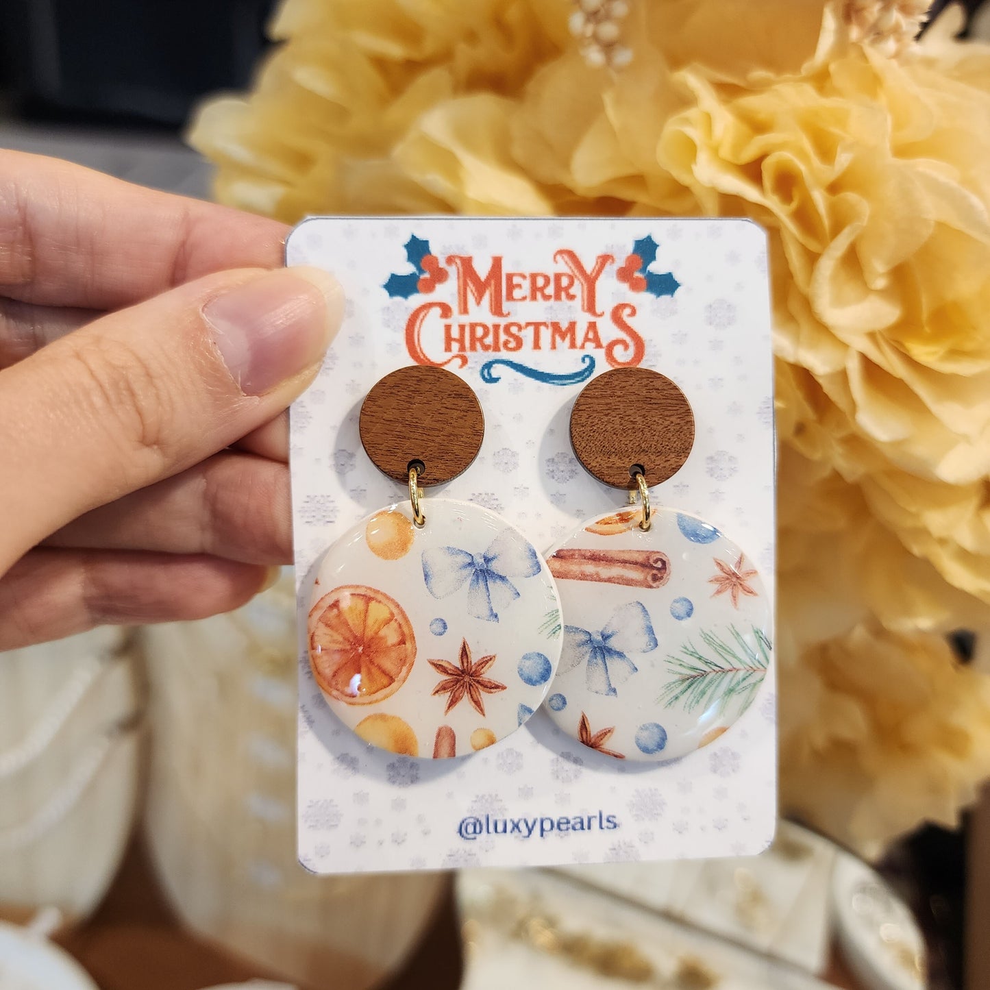 Christmas earrings Clay jewelry Polymer clay earrings Christmas gift Resin earrings Christmas tree earrings