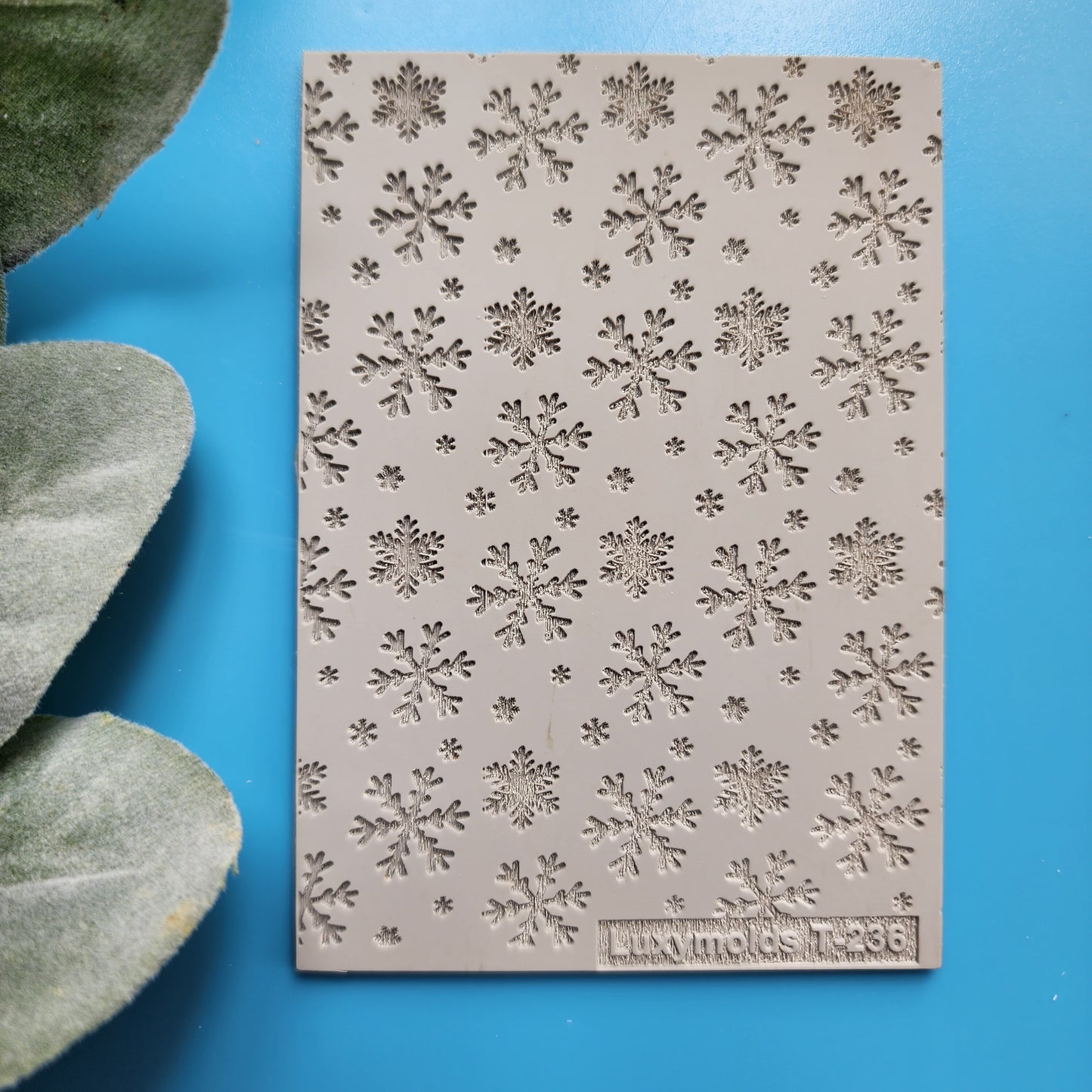 Polymer clay Texture tile Texture mat Clay stamp Polymer clay texture stencils "Winter holiday Snowflake Christmas" T-236