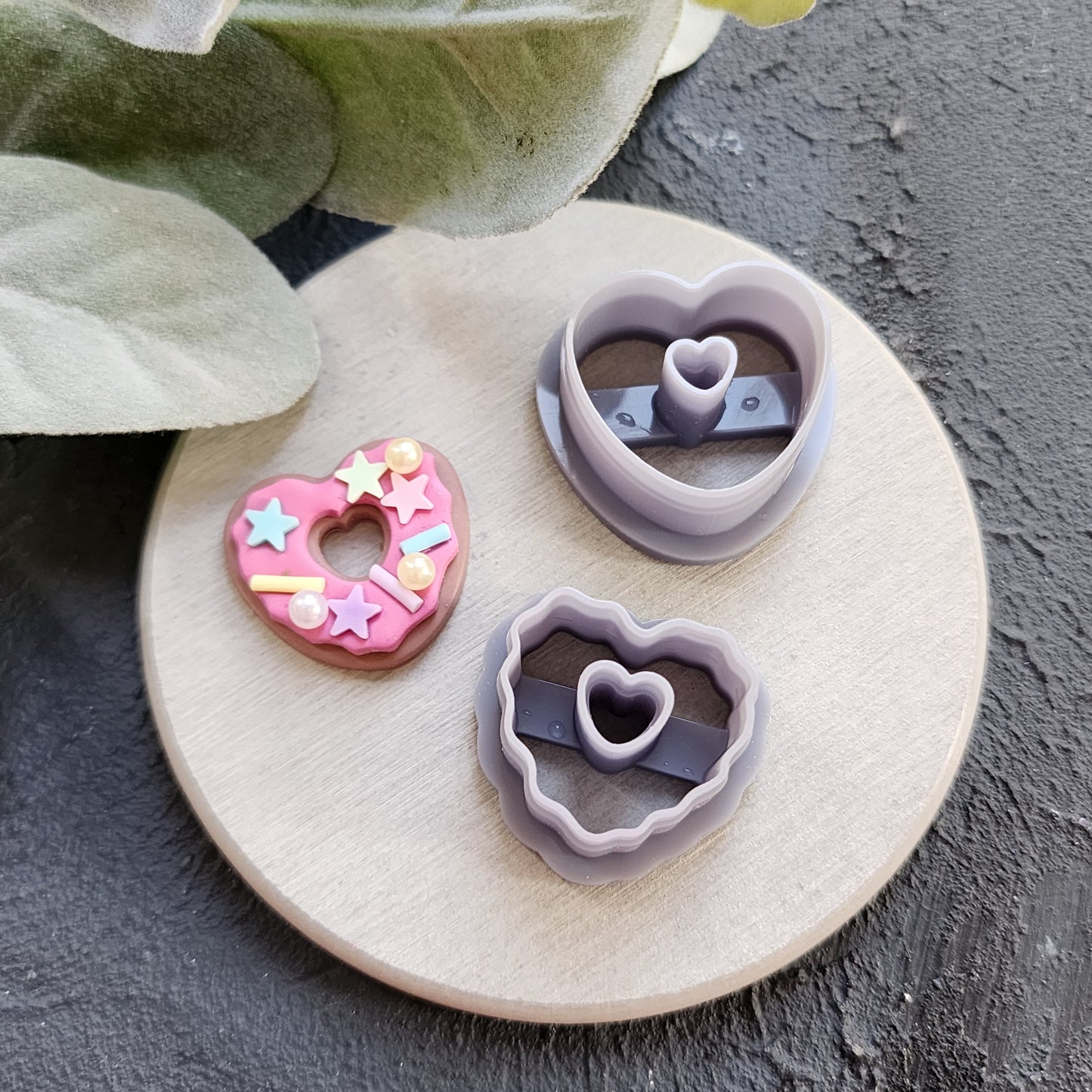 Valentine's day Polymer clay cutter "Doughnut heart" Sharp cutters Clay supplies Clay texture Clay tools Polymer clay mold Earrings mold