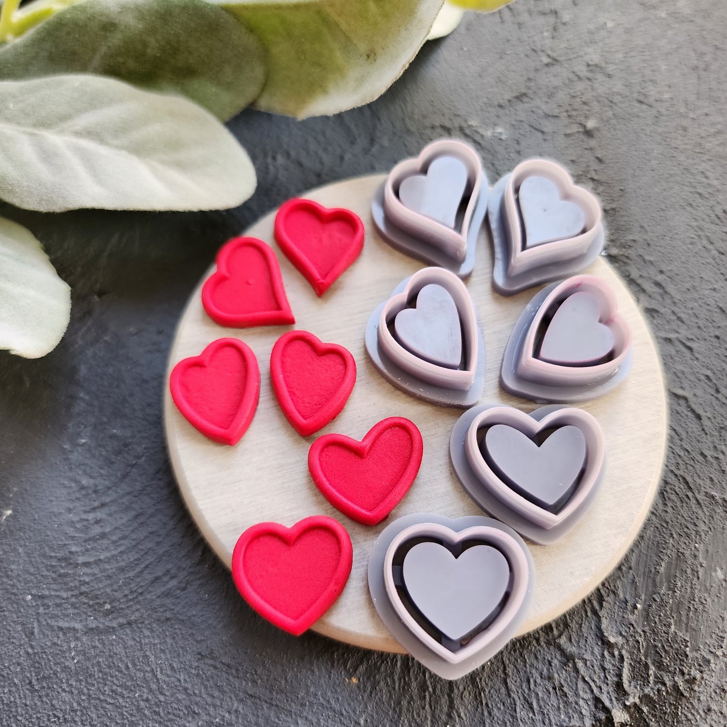 Valentine's day Polymer clay cutter "Heart" Sharp cutters Clay supplies Clay texture Clay tools Polymer clay stud earrings cutters molds