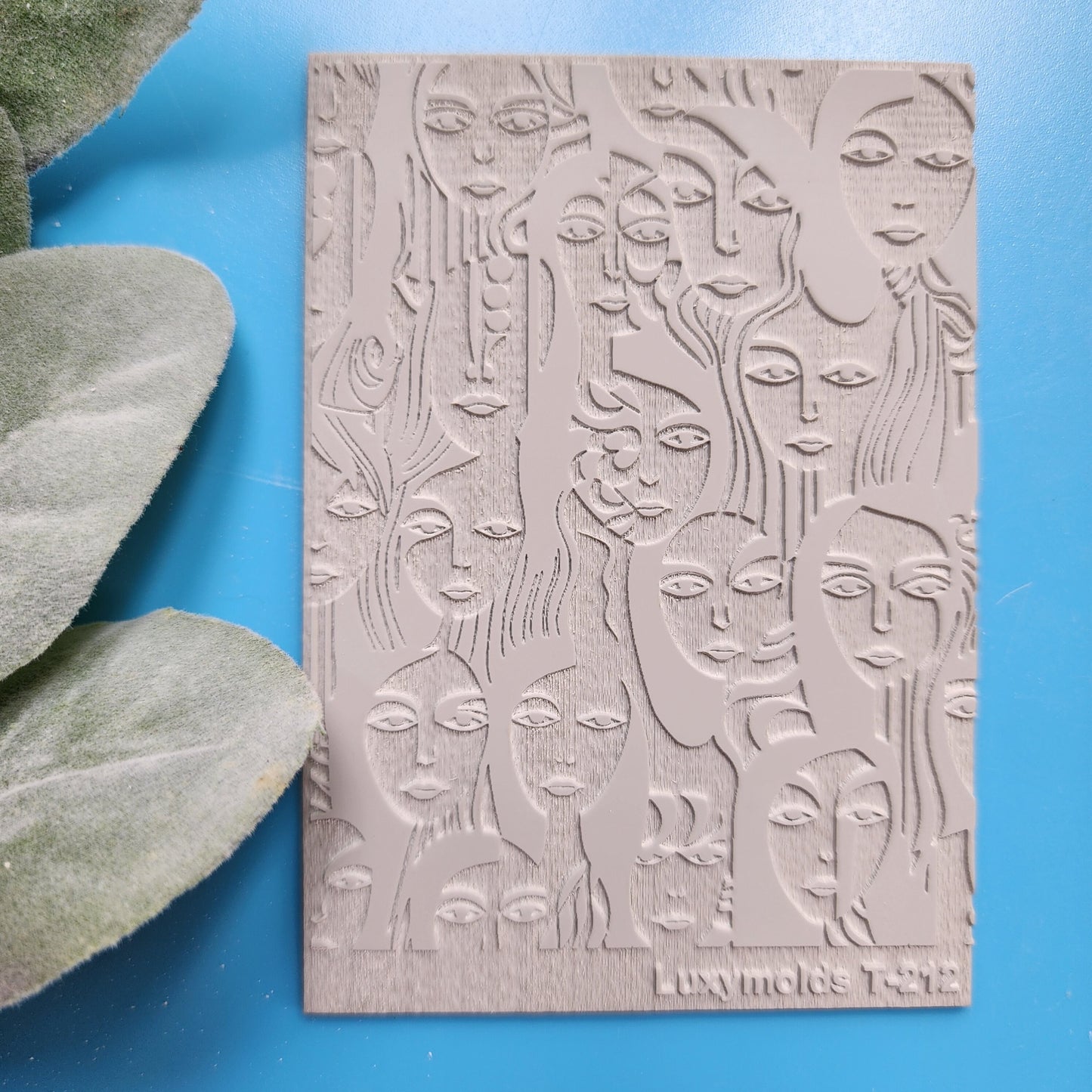 Polymer clay Texture tile Texture mat Clay stamp Polymer clay texture stencils "Face" design clay texture Rubber mat T-212