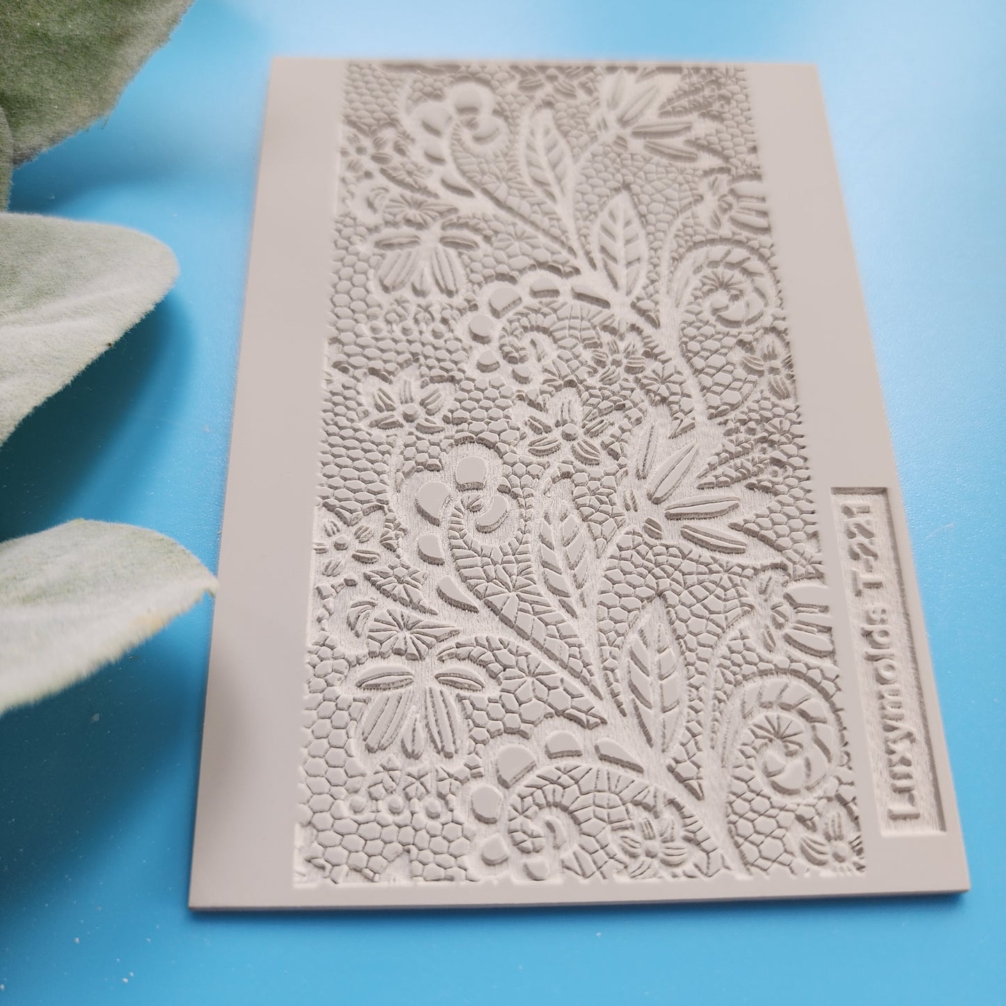 Polymer clay Texture tile Texture mat Clay stamp Polymer clay texture stencils "Floral Lace" design clay texture Rubber mat T-221