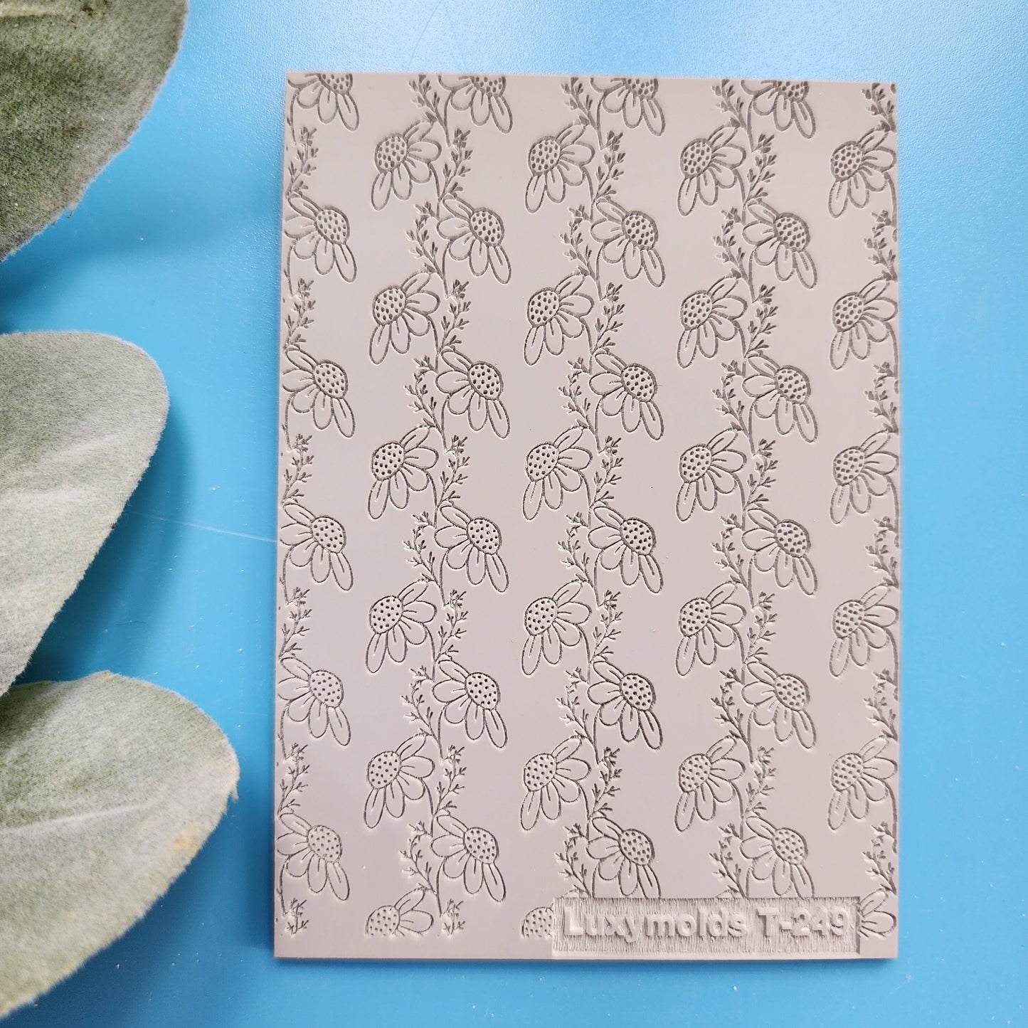 Polymer clay Texture tile Texture mat Clay stamp Polymer clay texture stencils "Flower Vines" design clay texture Rubber mat T-249