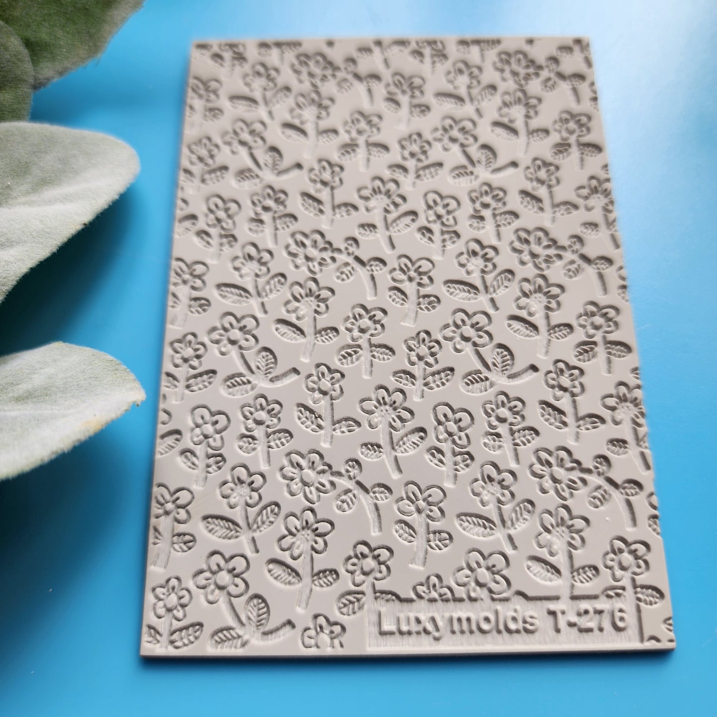 Polymer clay Texture tile Texture mat Clay stamp Polymer clay texture stencils "Flower" design clay texture Rubber mat T-276