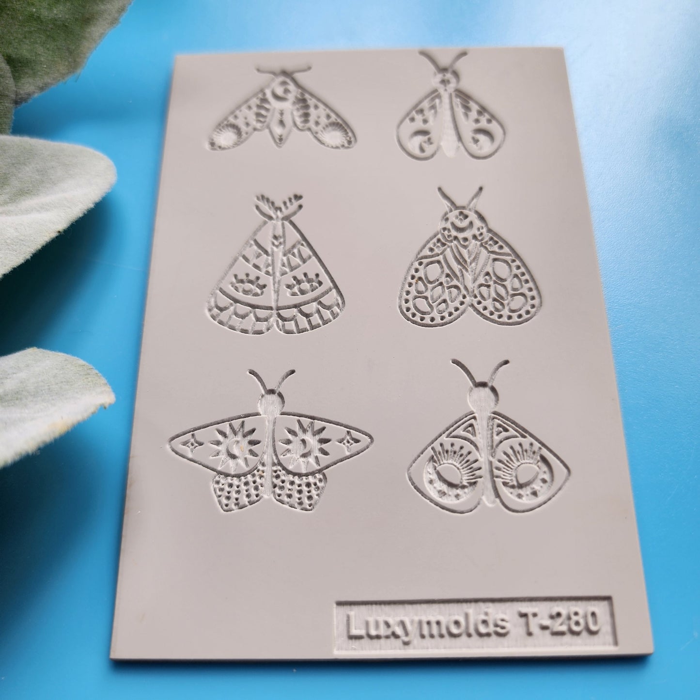 Polymer clay Texture tile Texture mat Clay stamp Polymer clay texture stencils "Moth" design clay texture Rubber mat T-280