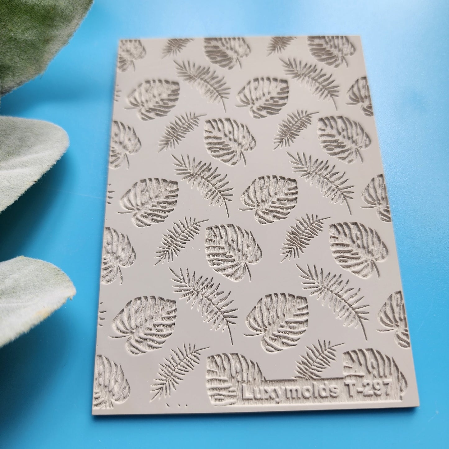 Polymer clay Texture tile Texture mat Clay stamp Polymer clay texture stencils "Leaves" design clay texture Rubber mat T-297