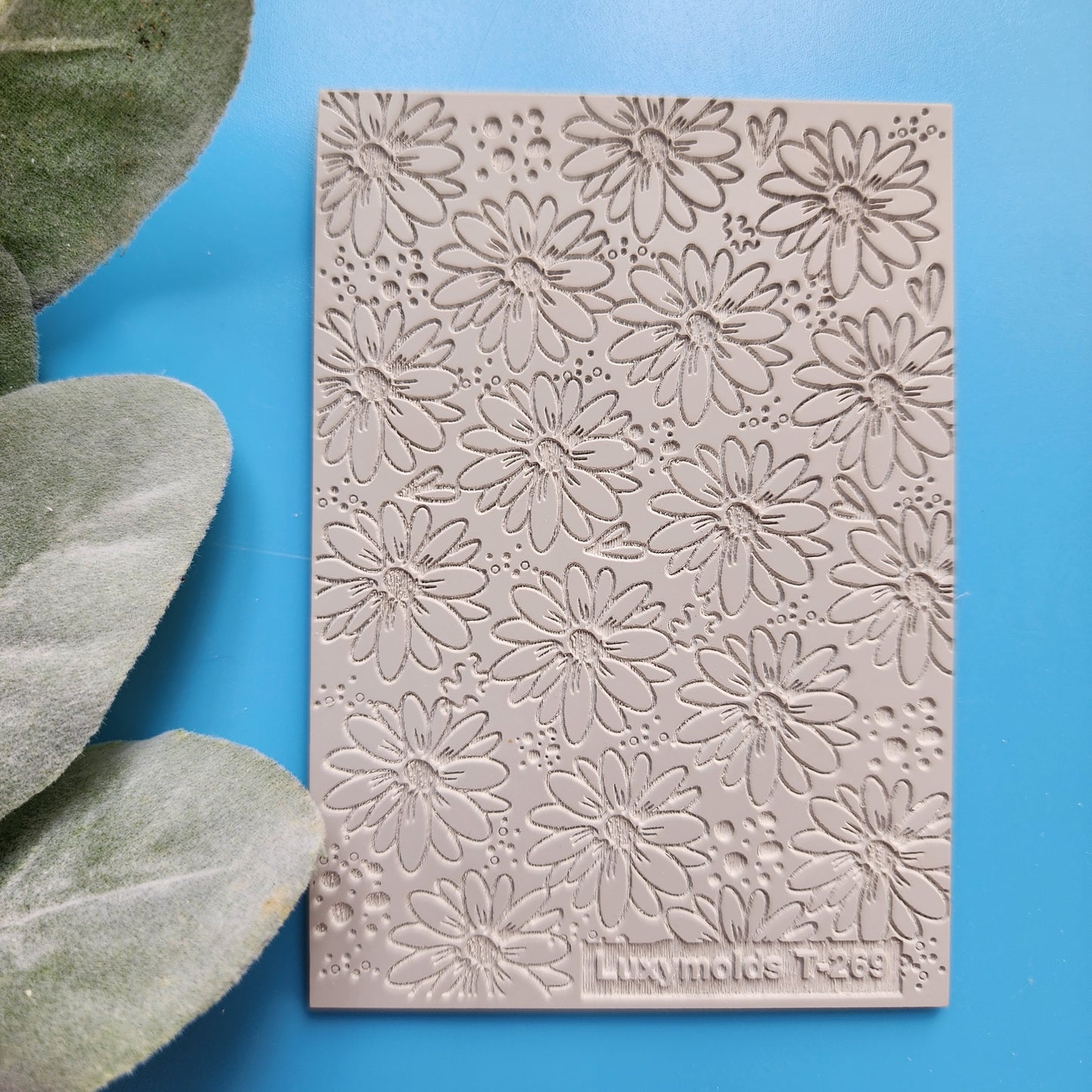 Polymer clay Texture tile Texture mat Clay stamp Polymer clay texture stencils "Flower" design clay texture Rubber mat T-269