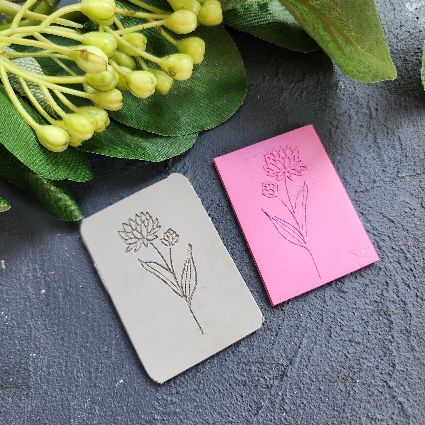 Polymer clay Texture mat Texture tile Clay stamp Polymer clay supplies Texture stencils "Clover flower" design clay texture Rubber mat