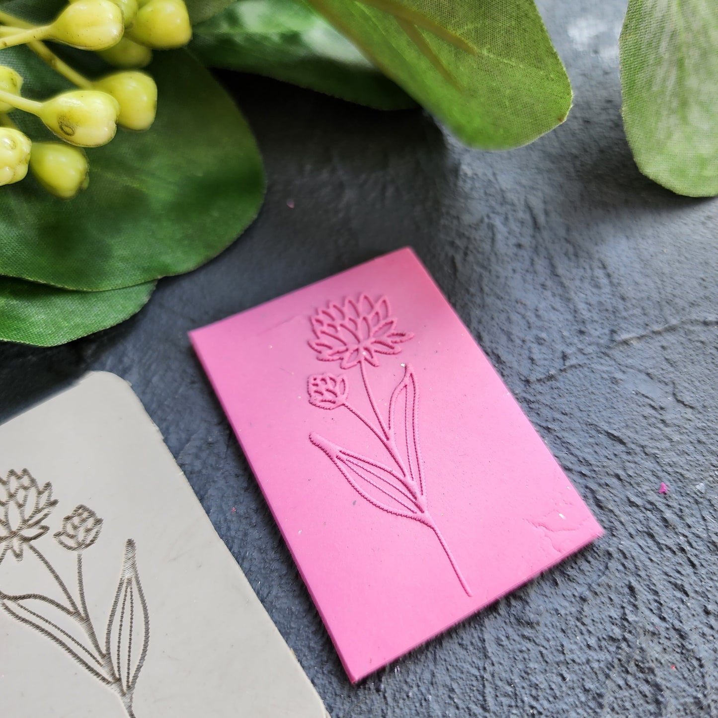 Polymer clay Texture mat Texture tile Clay stamp Polymer clay supplies Texture stencils "Clover flower" design clay texture Rubber mat