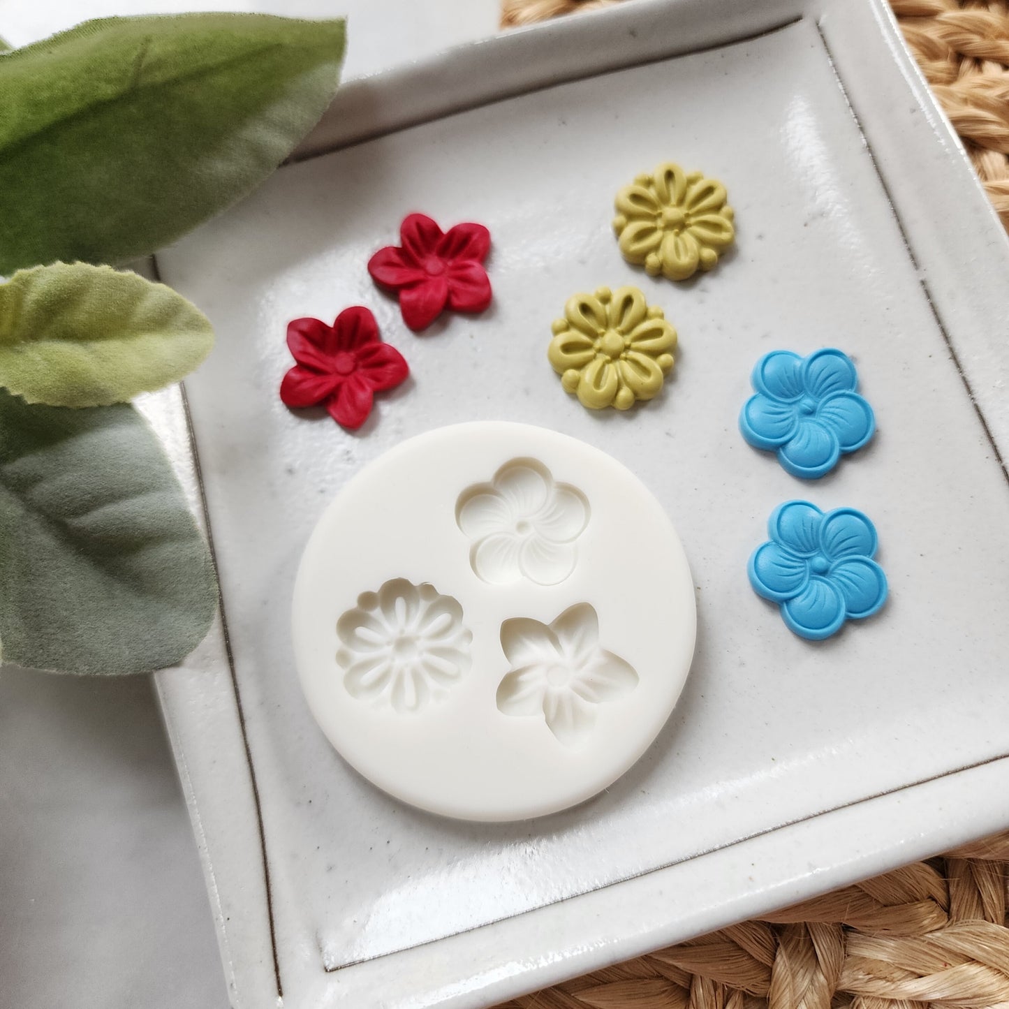 Polymer clay mold Silicone earrings mold "Flower" Summer mold mould for resin and polymer clay Polymer clay tool Clay cutter Clay texture
