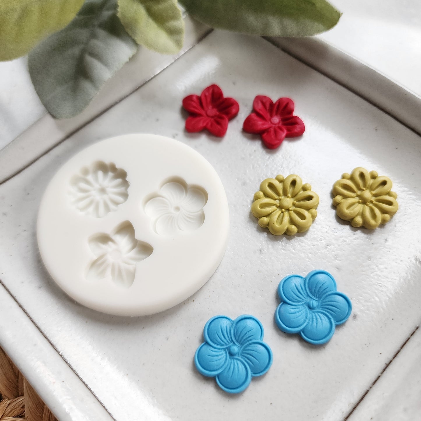 Polymer clay mold Silicone earrings mold "Flower" Summer mold mould for resin and polymer clay Polymer clay tool Clay cutter Clay texture
