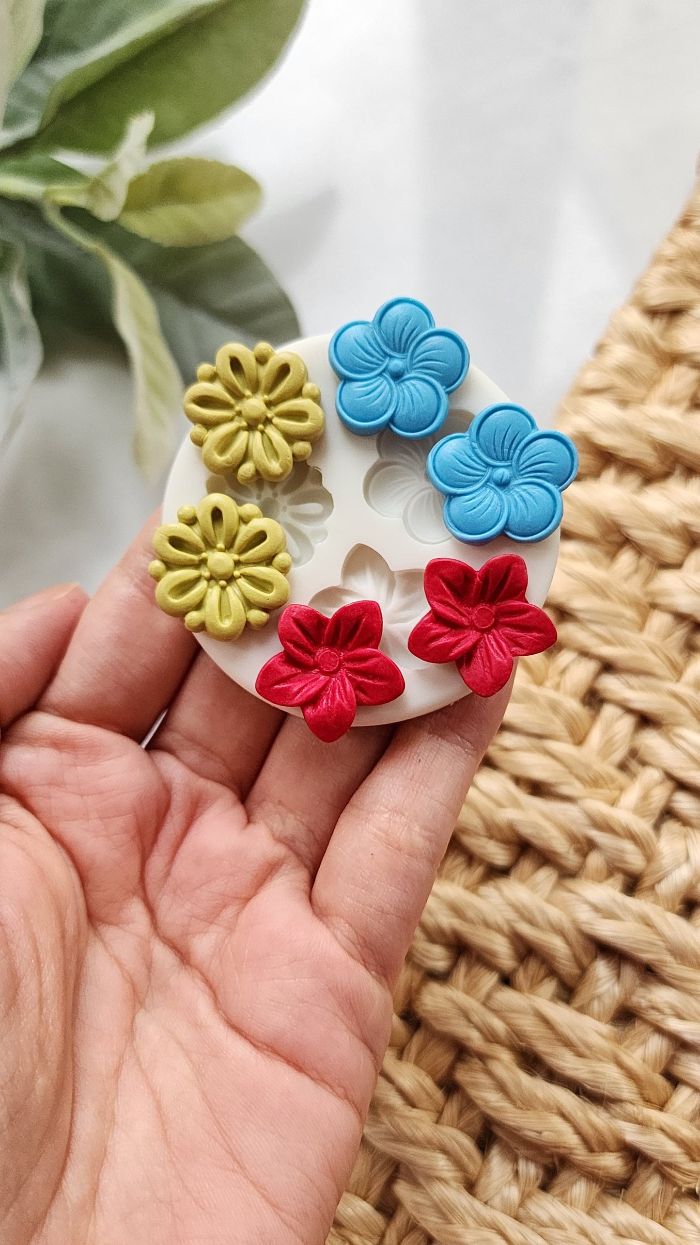 Polymer clay mold Silicone earrings mold "Flower" Summer mold mould for resin and polymer clay Polymer clay tool Clay cutter Clay texture