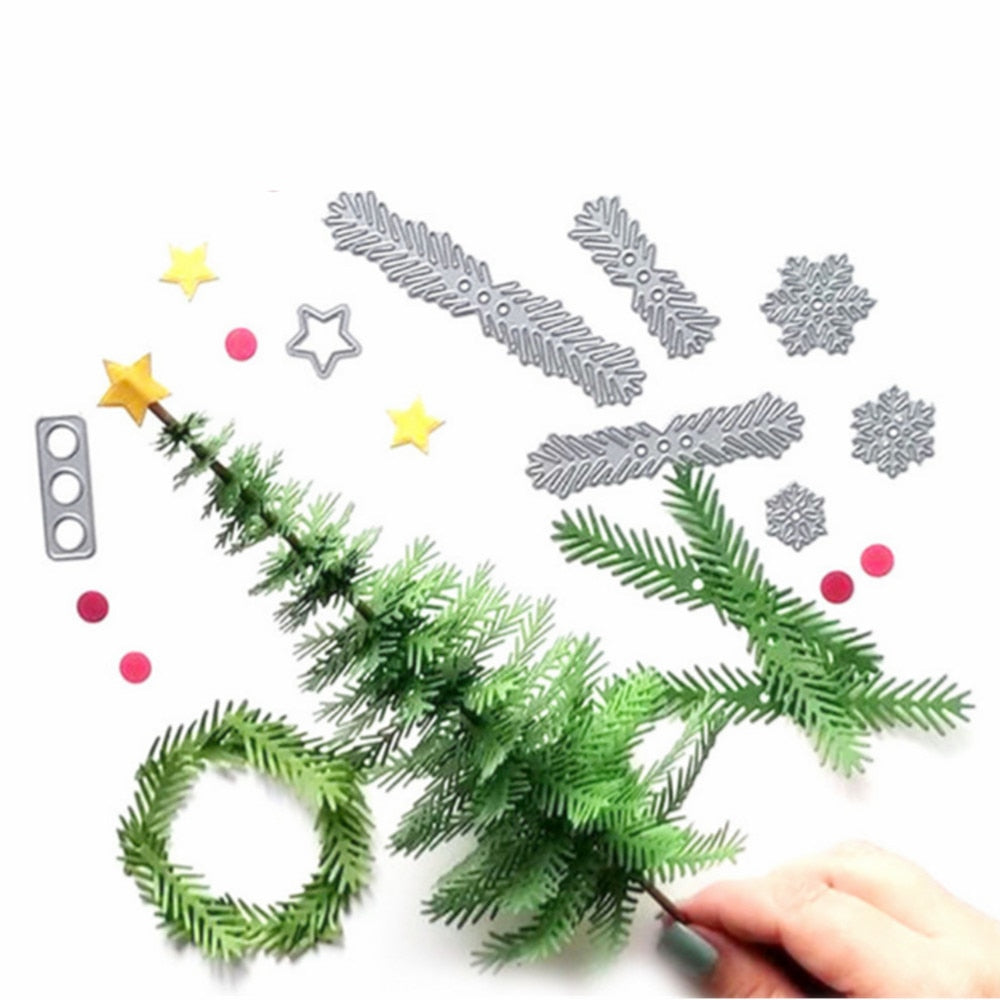 Christmas tree leaves cutting dies set - Luxy Kraft