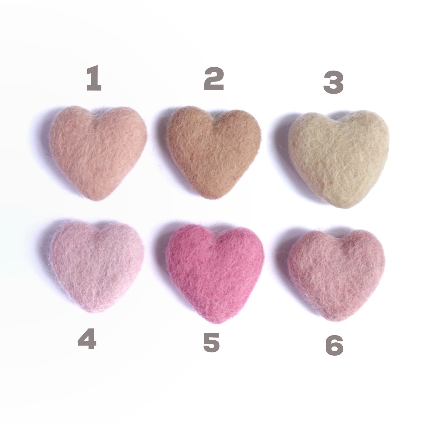 Wool needle felt heart blanks 4.5 cm - Luxy Kraft