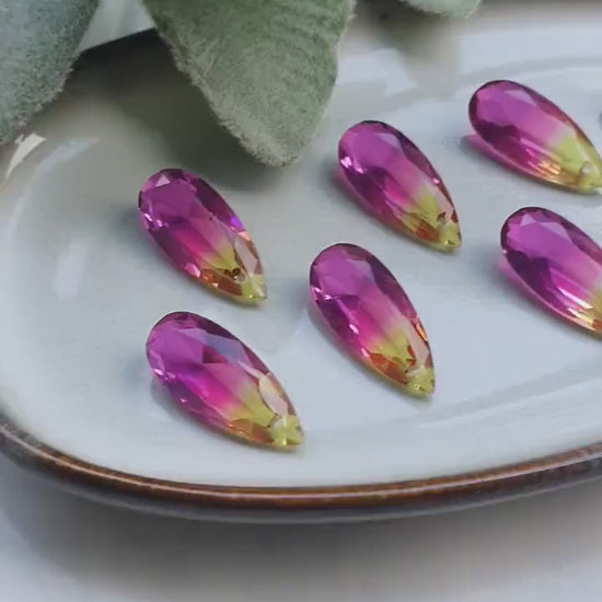 Raindrop Zircon charms pendants Crystal Ametrine connector Earring component findings DIY Rhinestone Jewelry supplies Earring Swarovski part