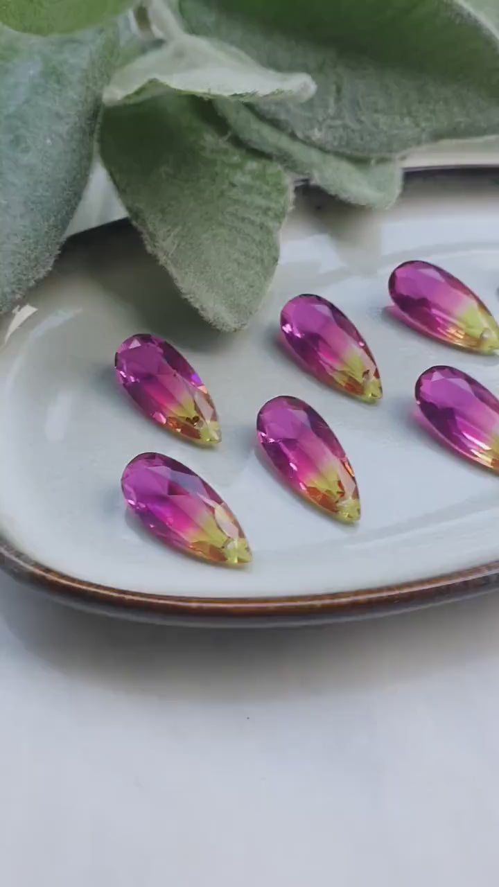 Raindrop Zircon charms pendants Crystal Ametrine connector Earring component findings DIY Rhinestone Jewelry supplies Earring Swarovski part
