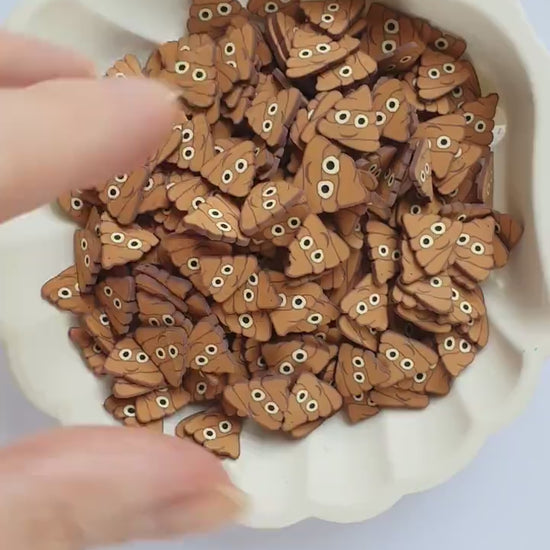 Mini poop emoji polymer clay shapes for Resin Epoxy crafts for nail design