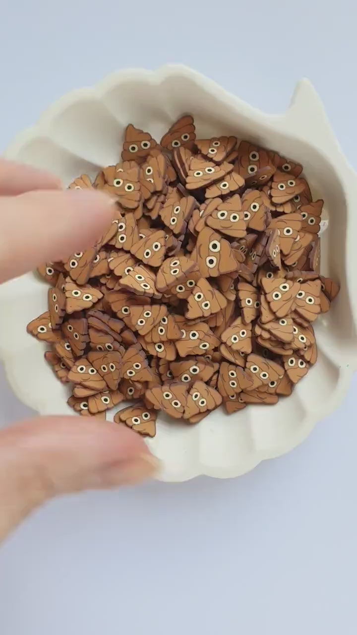 Mini poop emoji polymer clay shapes for Resin Epoxy crafts for nail design