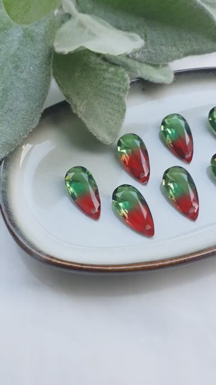 Raindrop Zircon charms pendants Crystal Ruby connector Earring component findings DIY Rhinestone Jewelry supplies Earring Swarovski part
