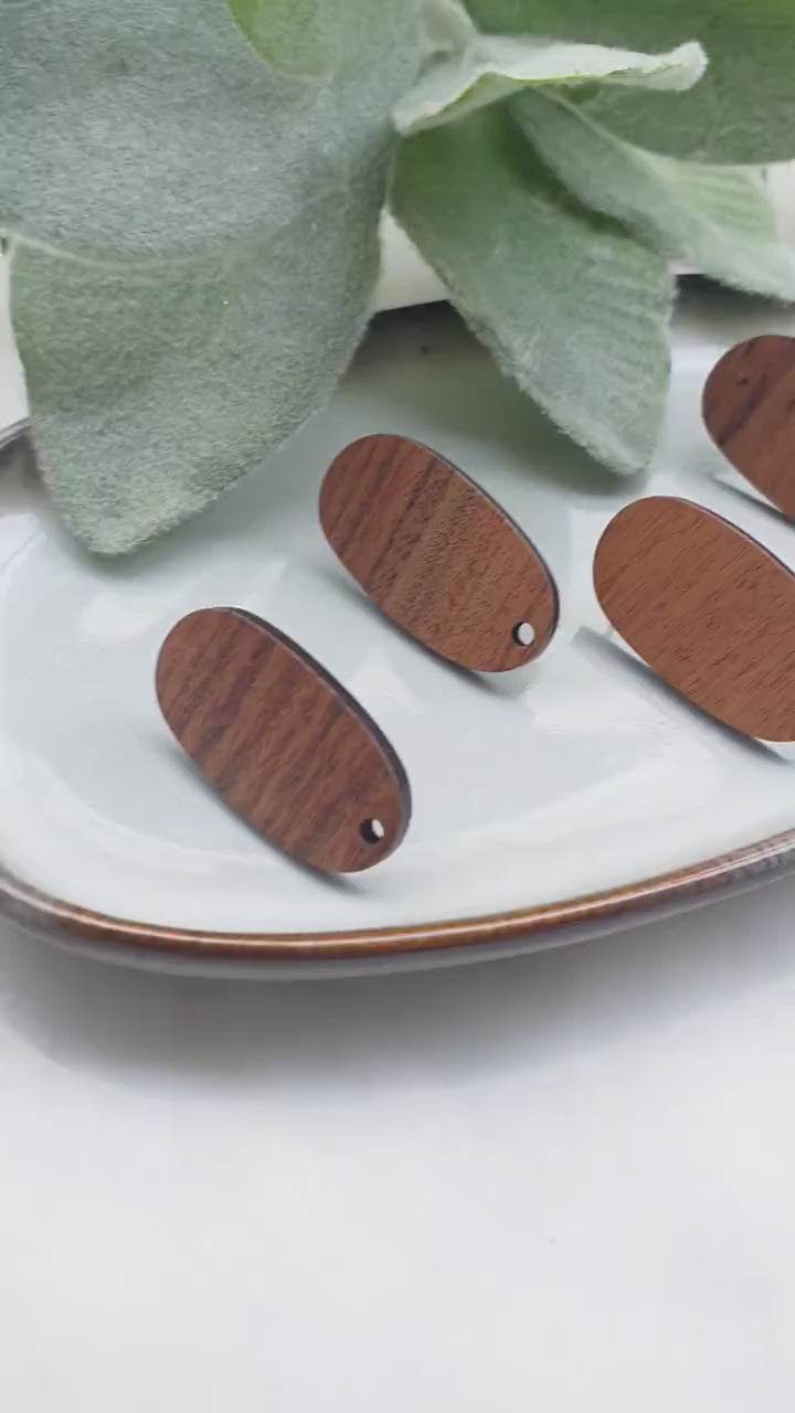 Wood Earrings stud components findings DIY Jewelry supplies Earrings gold plated parts Oval natural wood earrings parts
