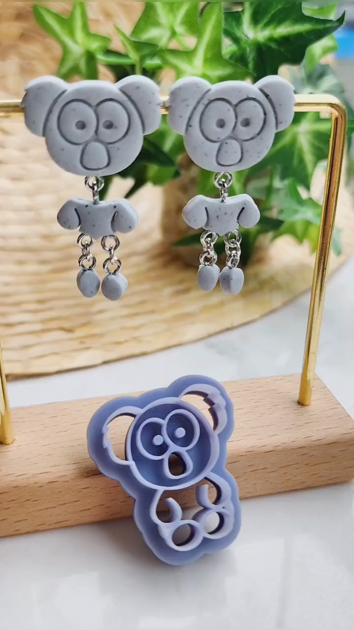 Polymer Clay cutters Stud earrings clay cutters Earrings molds Polymer clay tool Animals cutters Koala sharp cutter stamp Jewelry cutters