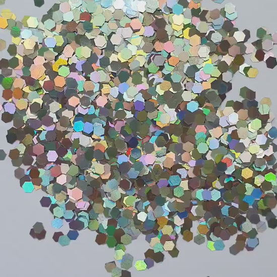 Silver Hologram Hexagon Chunky glitter for Resin Epoxy crafts