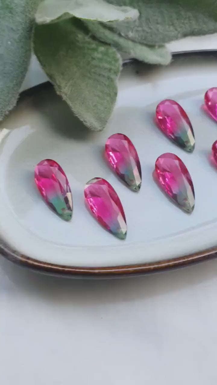 Raindrop Zircon charm pendant Crystal Ruby Green connector Earring component findings DIY Rhinestone Jewelry supplies Earring Swarovski part