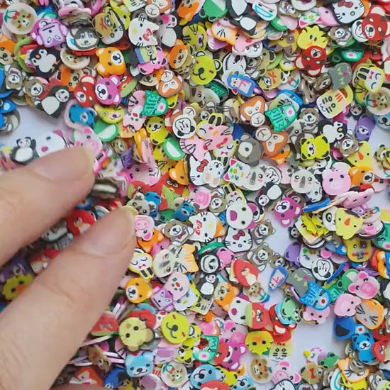 Mix animals polymer clay shapes for Resin Epoxy crafts for nail design