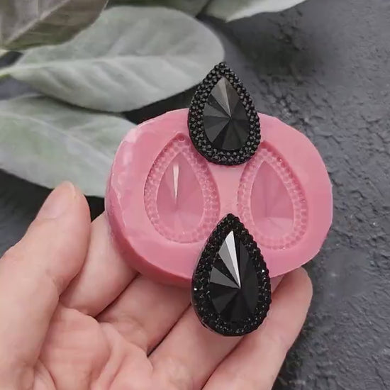 Silicone earrings mold / Silicone epoxy mold / Silicone stud earring moulds / Silicone UV resin molds / Diamond jewelry mold/Clay tool