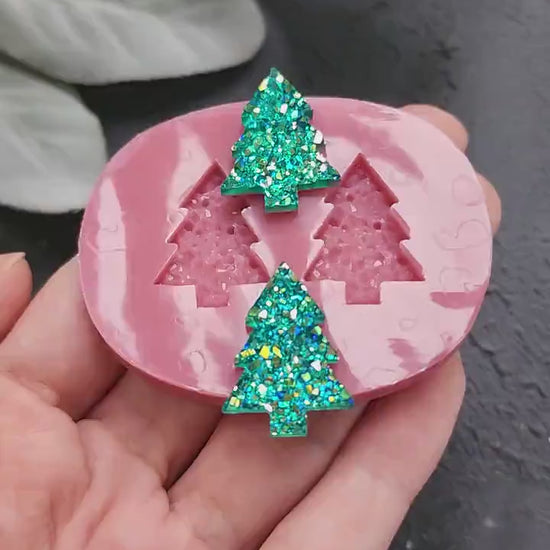 Silicone earrings mold / Silicone epoxy mold / Silicone stud earring moulds / Silicone UV resin molds /Christmas tree jewelry mold/Clay tool