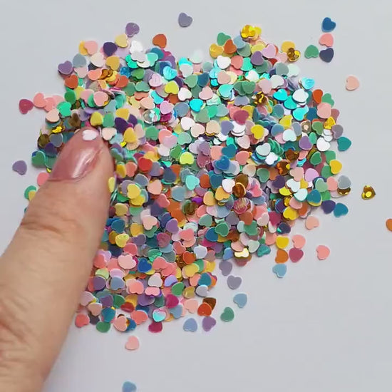 Sequins Heart Shape Hologram Chunky glitter for Resin Epoxy crafts 3 mm